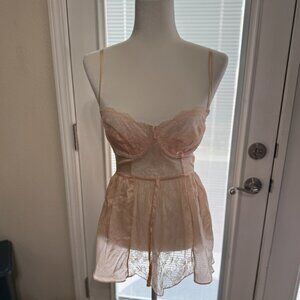Victoria's Secret Teddy Champagne Pink SZ 36D